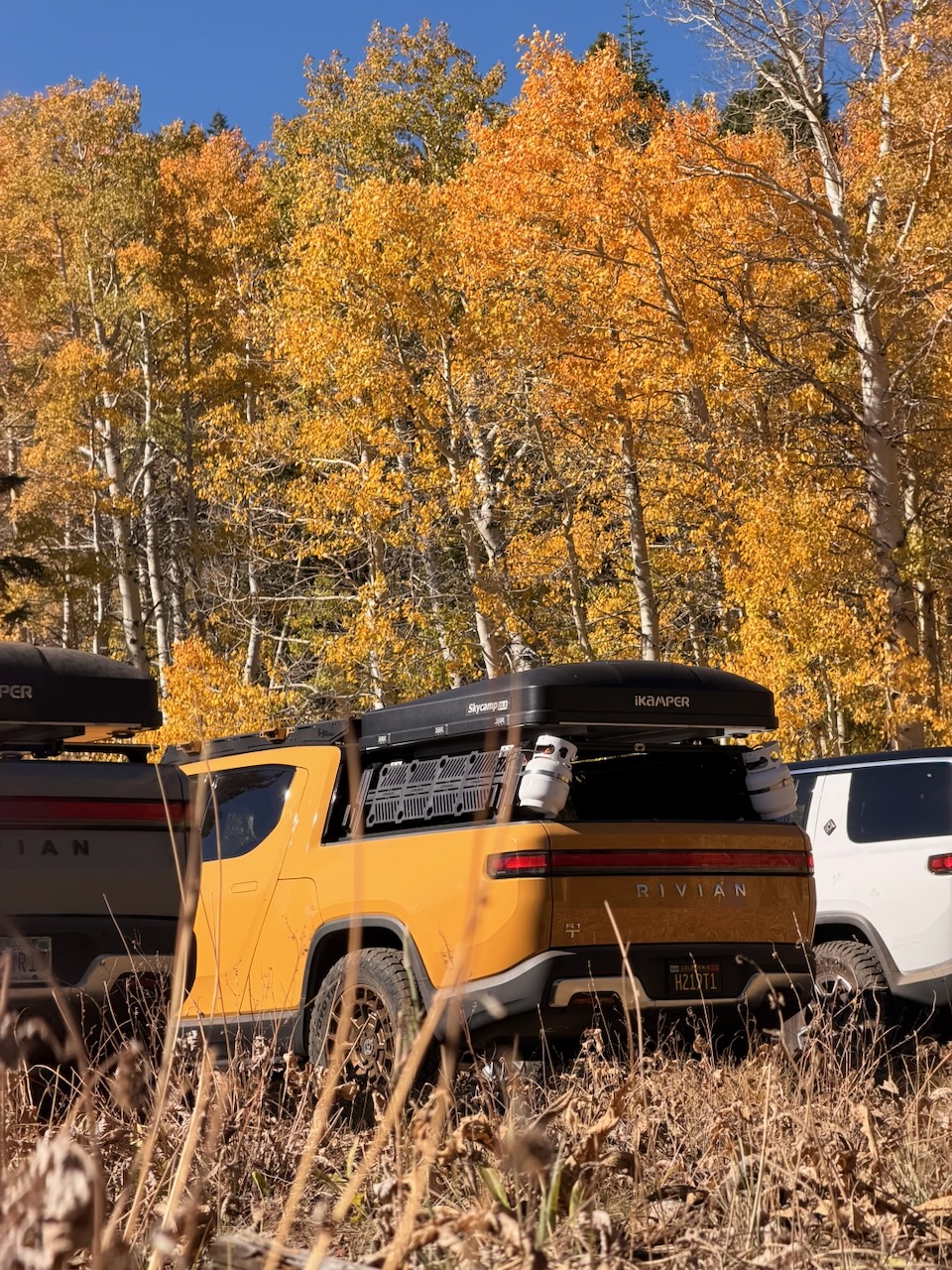 Rivian campsite in the California desert